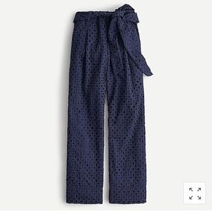 NWT J. Crew Tie-waist eyelet pant